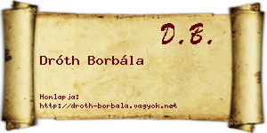 Dróth Borbála névjegykártya