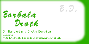borbala droth business card
